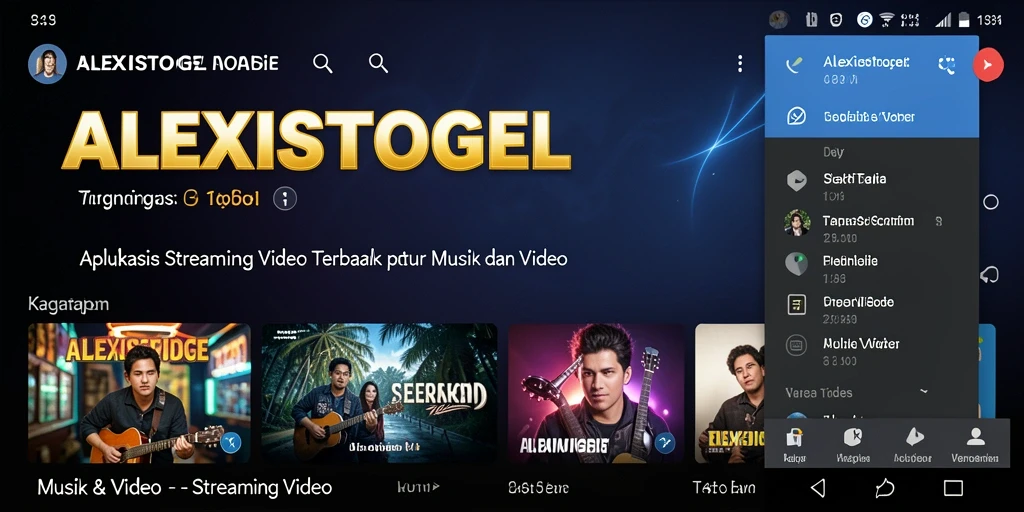 Tampilan antarmuka ALEXISTOGEL yang menarik dan fungsional untuk Streaming Video.