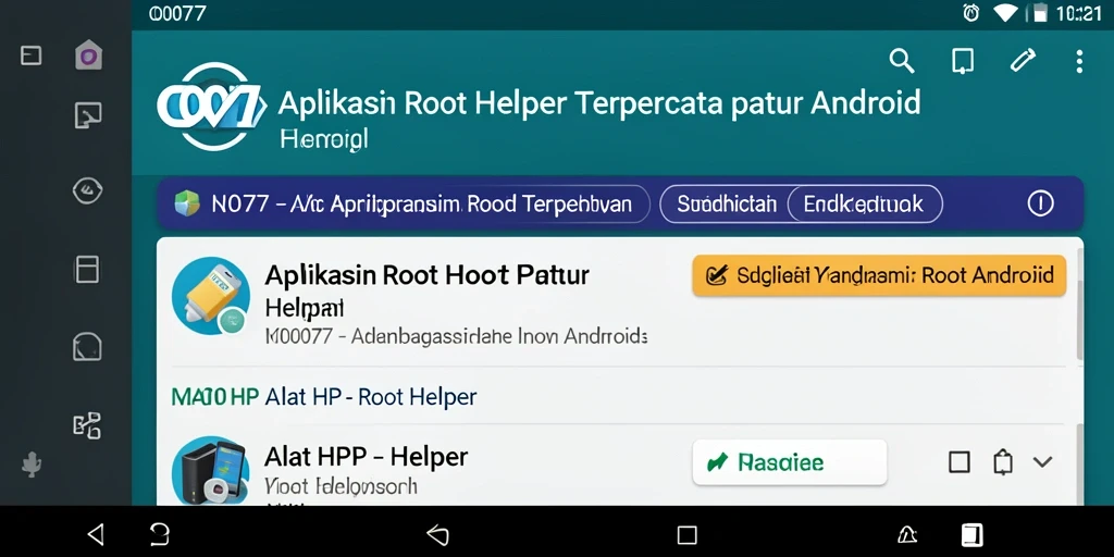 Tampilan antarmuka utama aplikasi Root Helper C0077 yang mudah digunakan.
