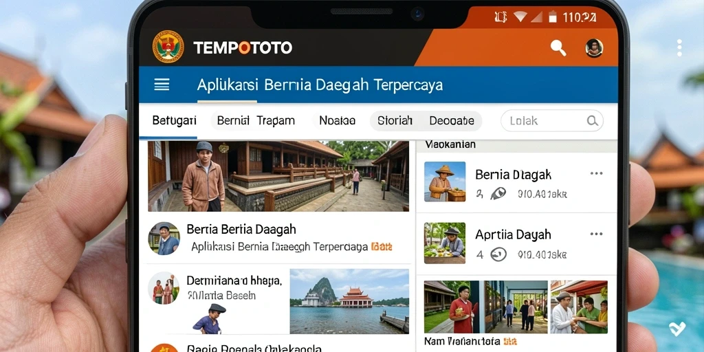 Tampilan antarmuka utama TEMPOTOTO yang sederhana dan informatif.